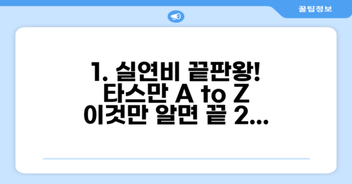 타스만 실연비, 이것만 알면 끝