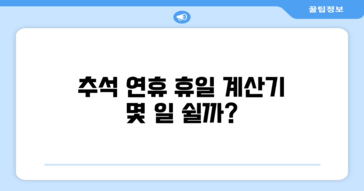 추석 연휴, 며칠 쉬는지 알려드릴게요