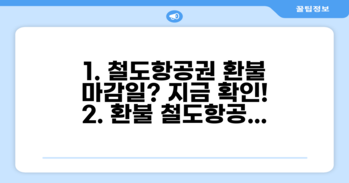 철도/항공권 환불, 언제까지 가능할까?