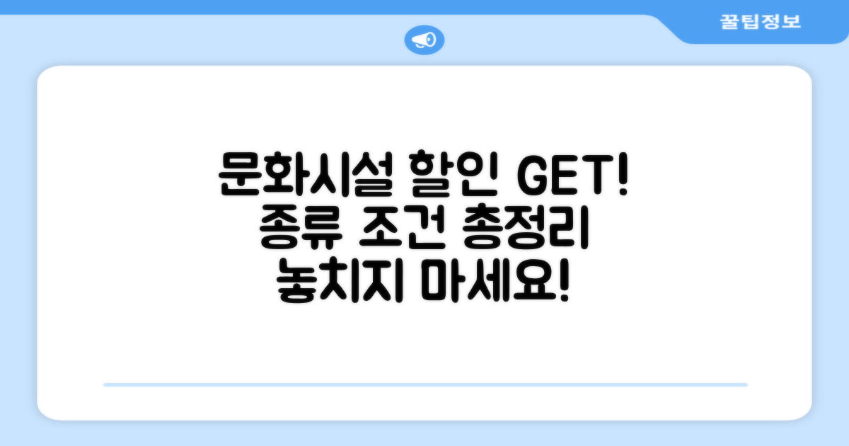 문화시설 할인 조건과 종류