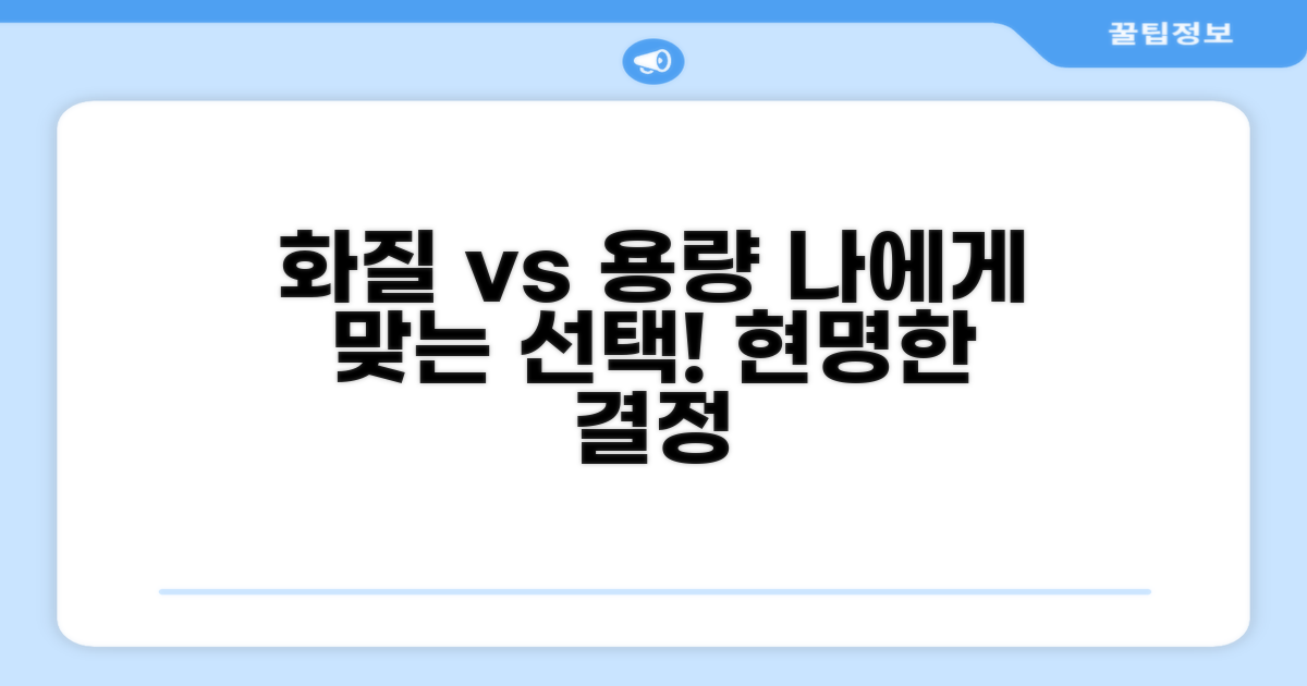 화질과 용량, 나에게 맞는 선택은?