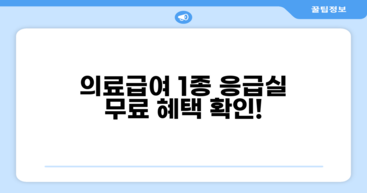 의료급여 1종 응급실 이용 혜택