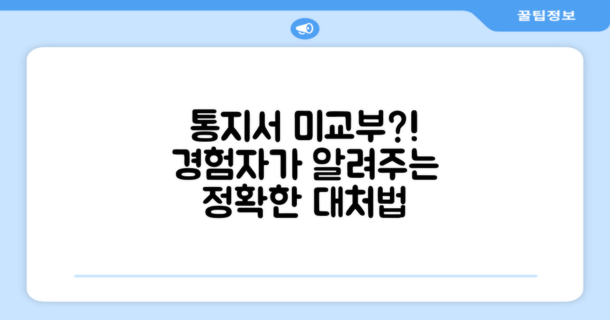 직접 겪은 통지서 미교부 대처법