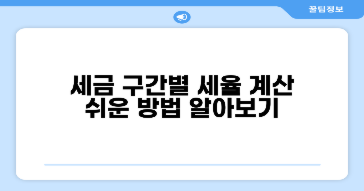 세금 구간별 세율과 계산 방법