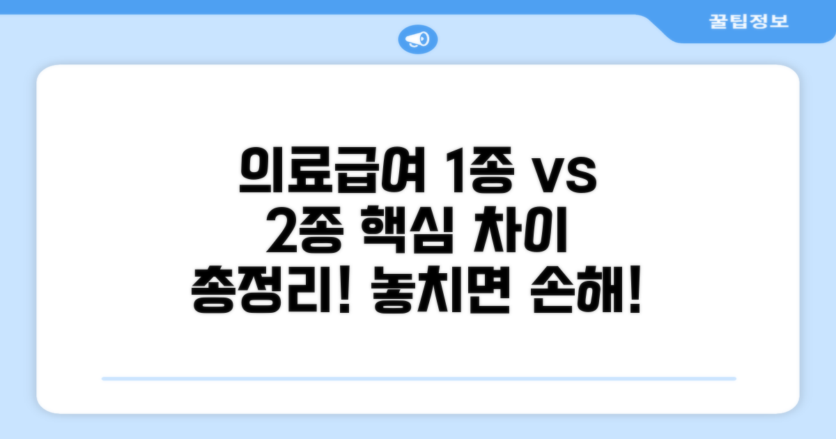 의료급여 1종 2종 핵심 차이점