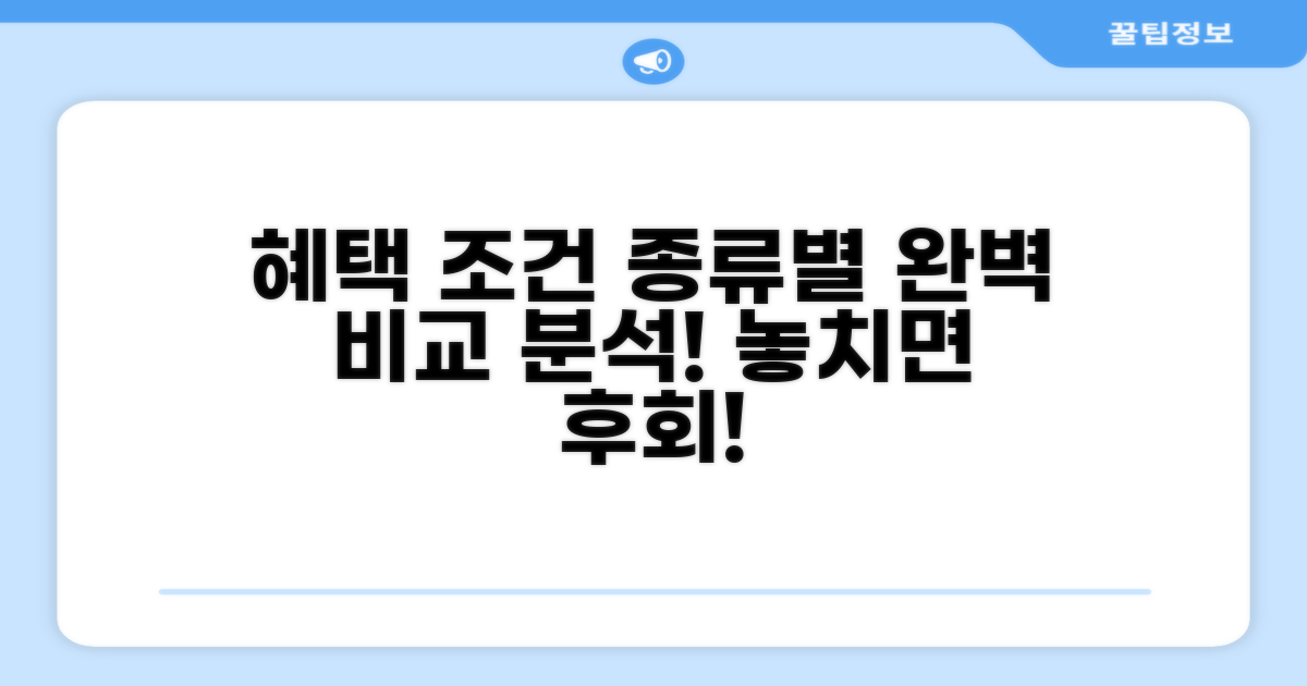 종류별 혜택 조건 완전 비교