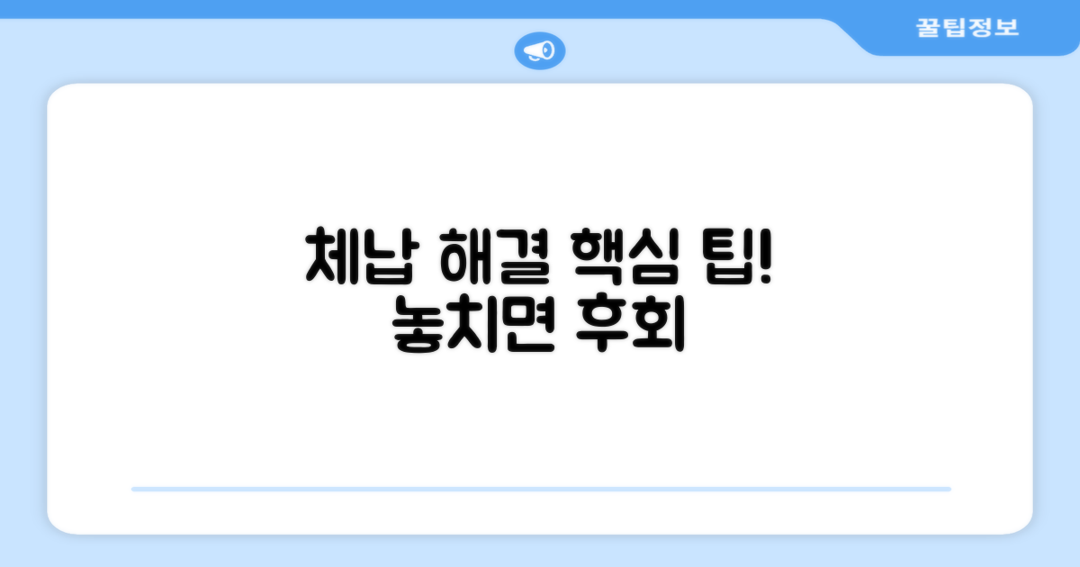 체납 해결 시 꼭 알아둘 점