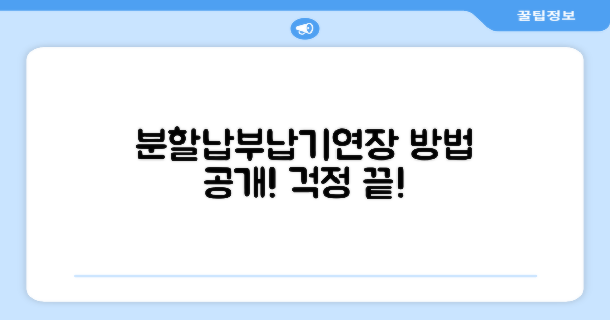 분할납부, 납기 연장 방법