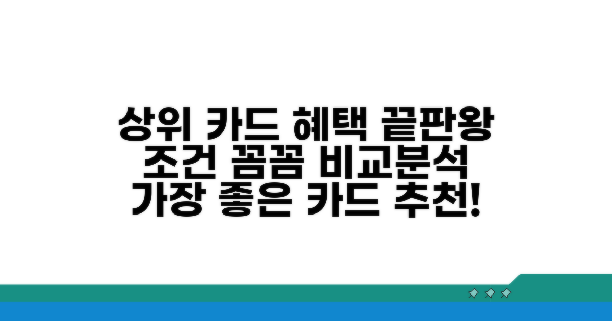 상위 카드 혜택 조건 비교 분석