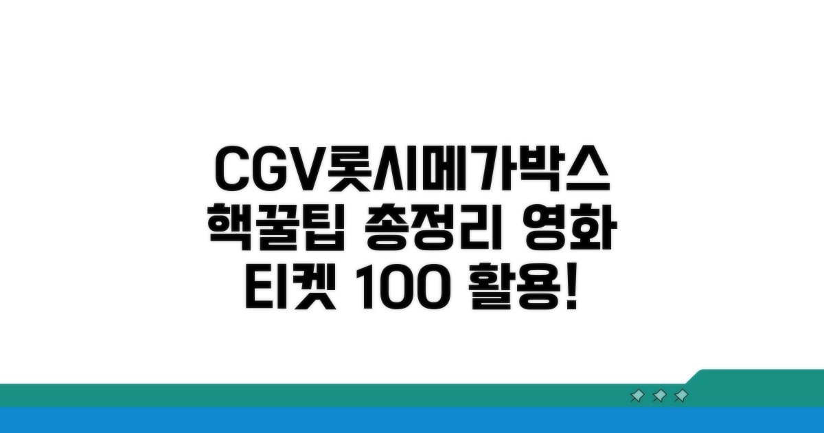 CGV 롯데시네마 메가박스 사용법 총정리