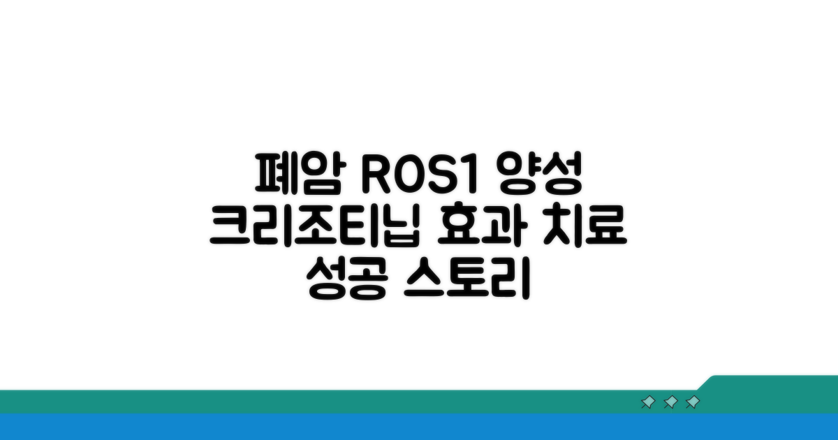 폐암 ROS1 양성, 크리조티닙 효과 파헤치기