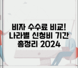비자 발급 수수료 국가별 | 각국 비자 신청 수수료 및 처리 기간 비교 총정리