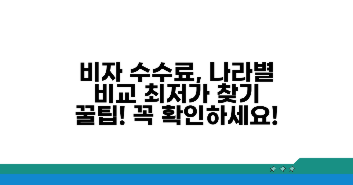 나라별 비자 수수료 비교