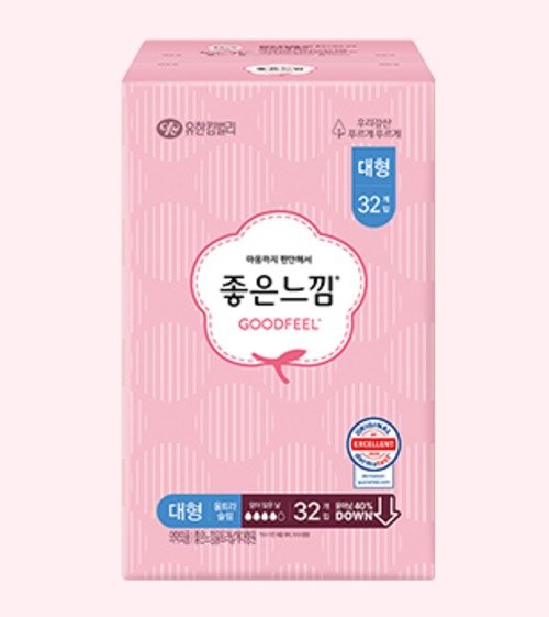 좋은느낌 오리지널 울트라슬림 생리대 날개형, 대형, 32개입, 4개 상세 이미지 2