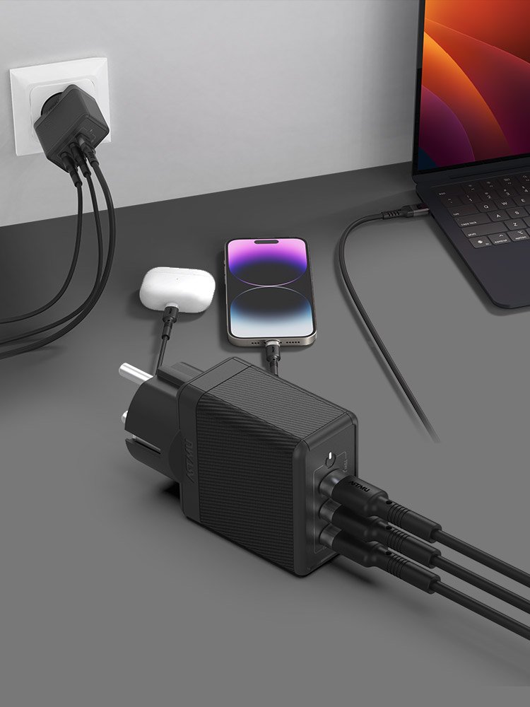 USB PD 75W PPS GaN 접지 멀티 초고속 충전기 GE920 블랙 상세 이미지 2