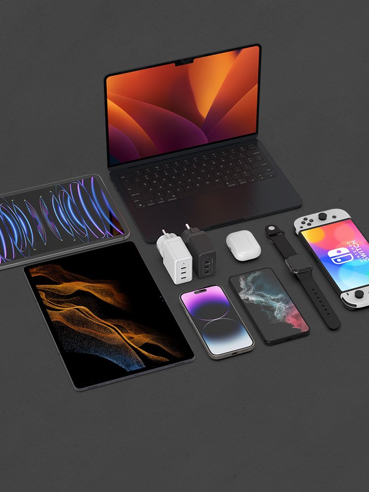 USB PD 75W PPS GaN 접지 멀티 초고속 충전기 GE920 블랙 상세 이미지 1