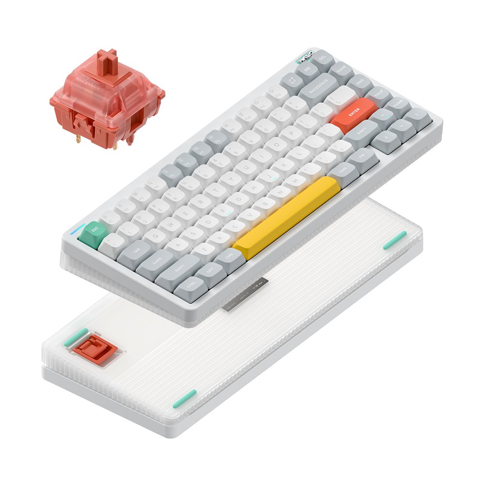 NUPHY Halo75 V2 기계식 키보드 블루투스 유선 무선 영문 각인 아이오닉 화이트, 라즈베리축 상세 이미지 1
