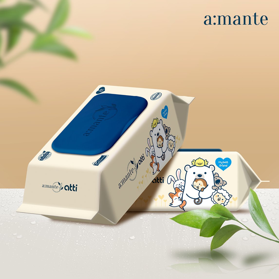 아망떼 물티슈 아띠 70평량 도톰한 신생아 유아 아기물티슈 엠보싱 캡형 70매, 10개 상세 이미지 1